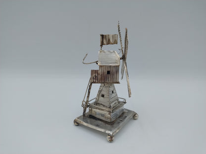 Zilveren miniatuur molen, J. van Straten,  Hoorn, 1897