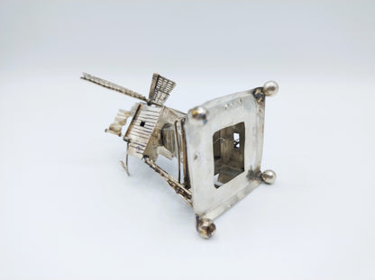 Zilveren miniatuur molen, J. van Straten,  Hoorn, 1897