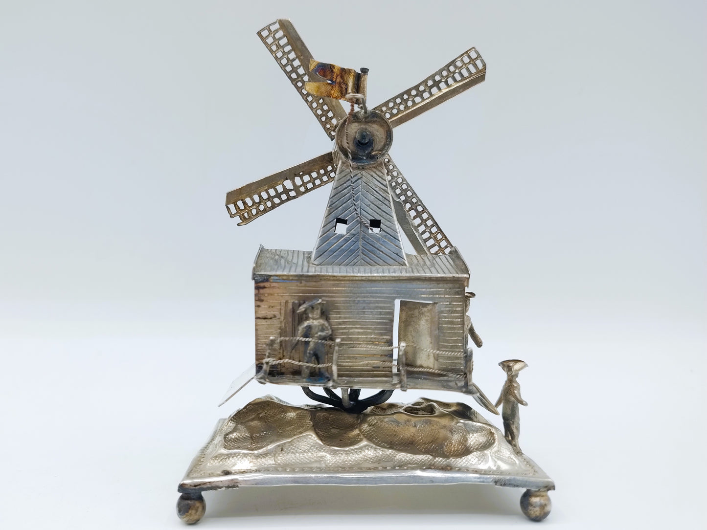 Zilveren miniatuur zaagmolen, J. Verhoogt, Hoorn, 1896