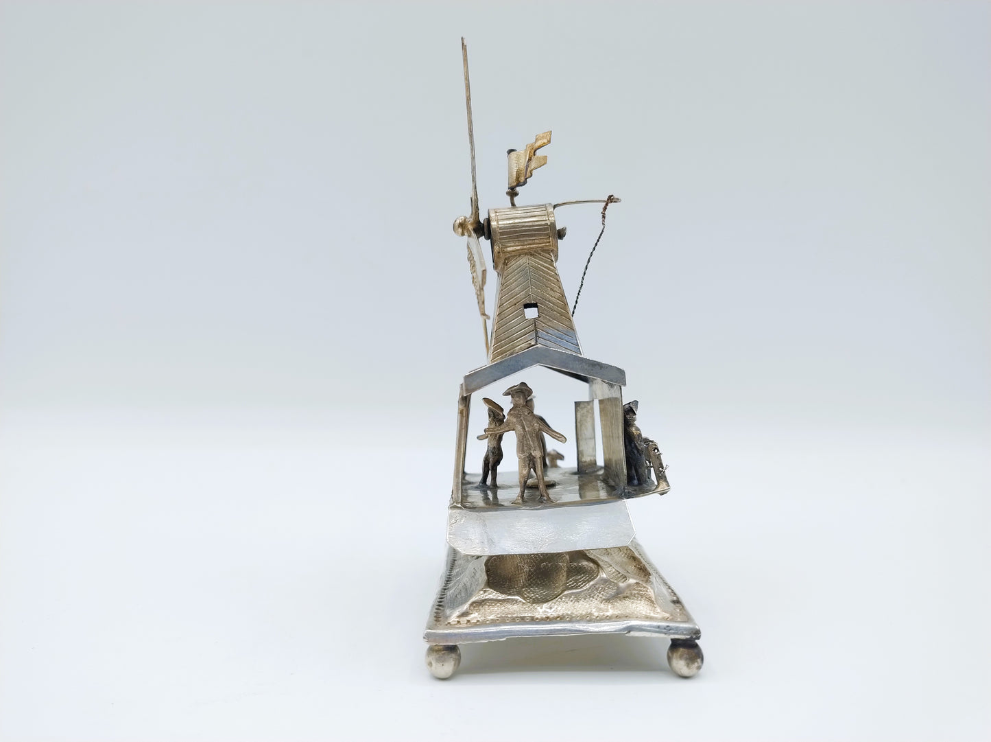 Zilveren miniatuur zaagmolen, J. Verhoogt, Hoorn, 1896