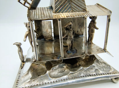 Zilveren miniatuur zaagmolen, J. Verhoogt, Hoorn, 1896