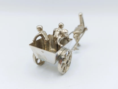 Silver miniature cart with stork, Weinrack & Schmidt, Hanau, 1899