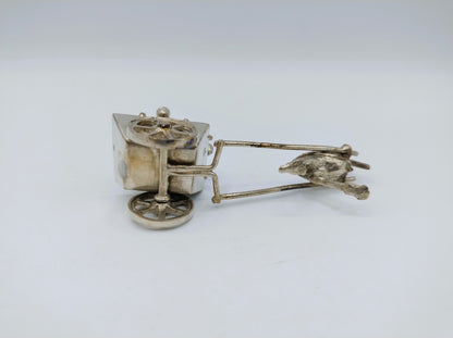 Silver miniature cart with stork, Weinrack & Schmidt, Hanau, 1899