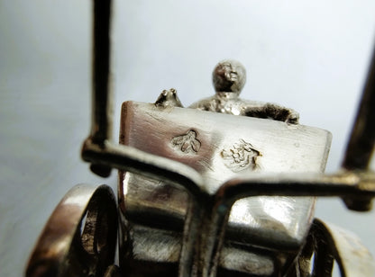 Silver miniature cart with stork, Weinrack & Schmidt, Hanau, 1899