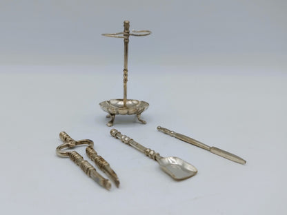 Zilveren miniatuur haardstel, Wed. van Halteren, Schoonhoven, ca. 1880