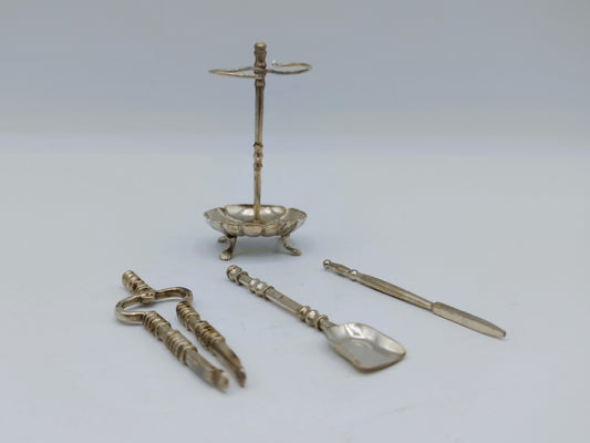 Zilveren miniatuur haardstel, Wed. van Halteren, Schoonhoven, ca. 1880