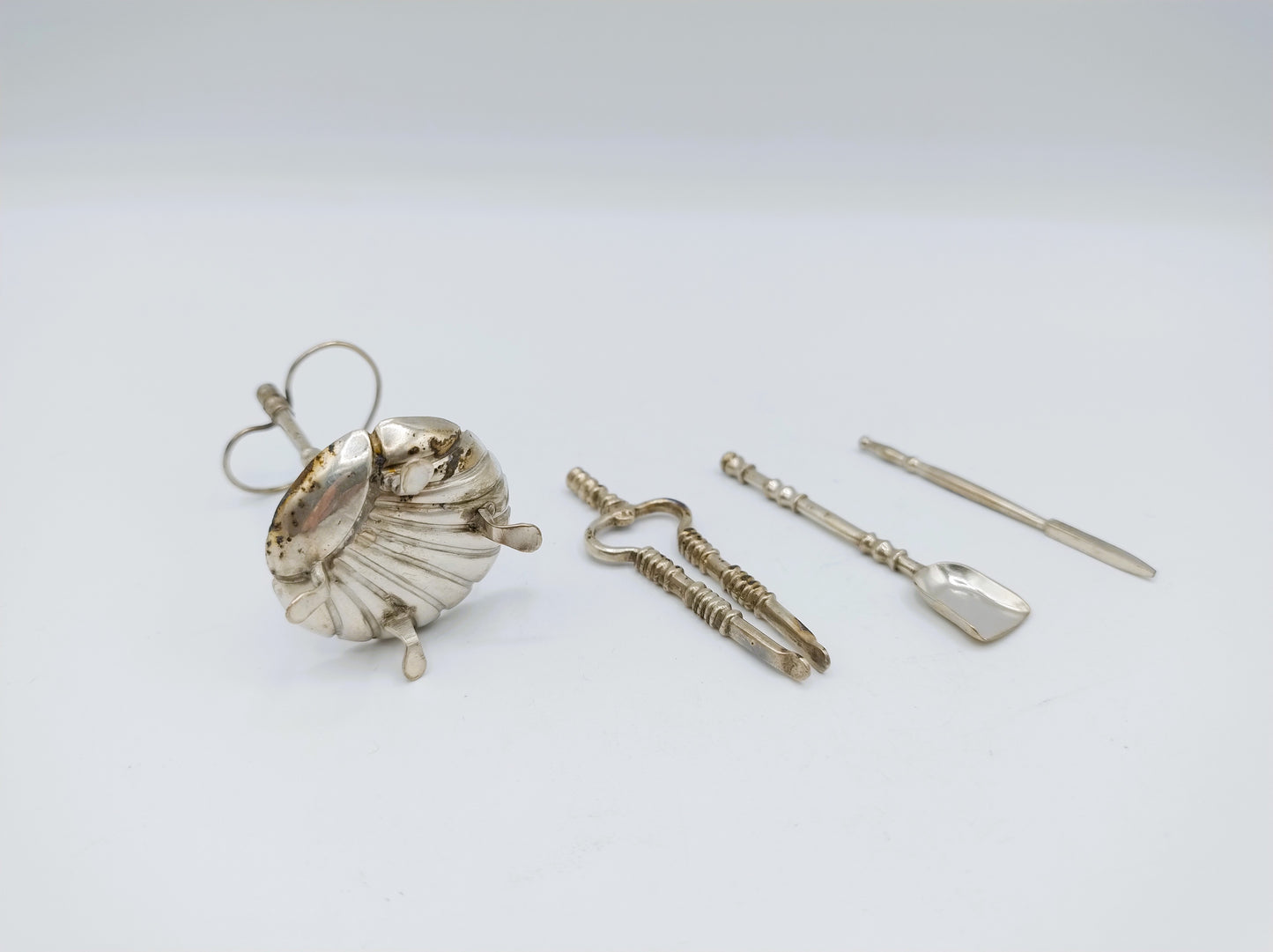 Zilveren miniatuur haardstel, Wed. van Halteren, Schoonhoven, ca. 1880