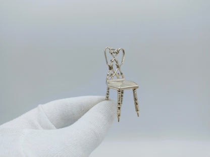 Silver miniature chair. A.D. Verschuur, Amsterdam, c. 1860