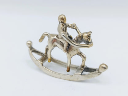 Zilveren miniatuur hobbelpaard, J. Weeda, Haarlem, ca. 1980