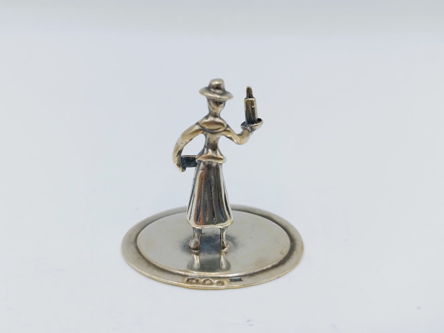 Zilveren miniatuur dame met pan, J. Weeda, Haarlem, 1981