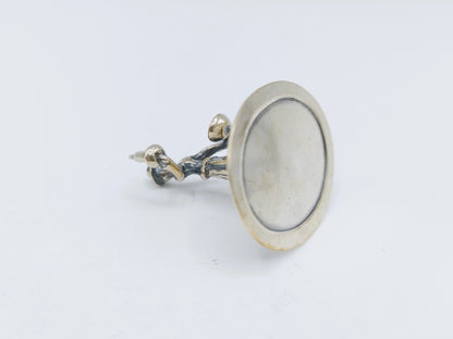 Zilveren miniatuur dame met pan, J. Weeda, Haarlem, 1981