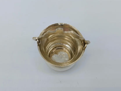 Zilveren miniatuur waterpot met hengsel, 19e eeuws