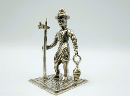 Zilveren miniatuur nachtwacht, J. Weeda, Haarlem, 1985