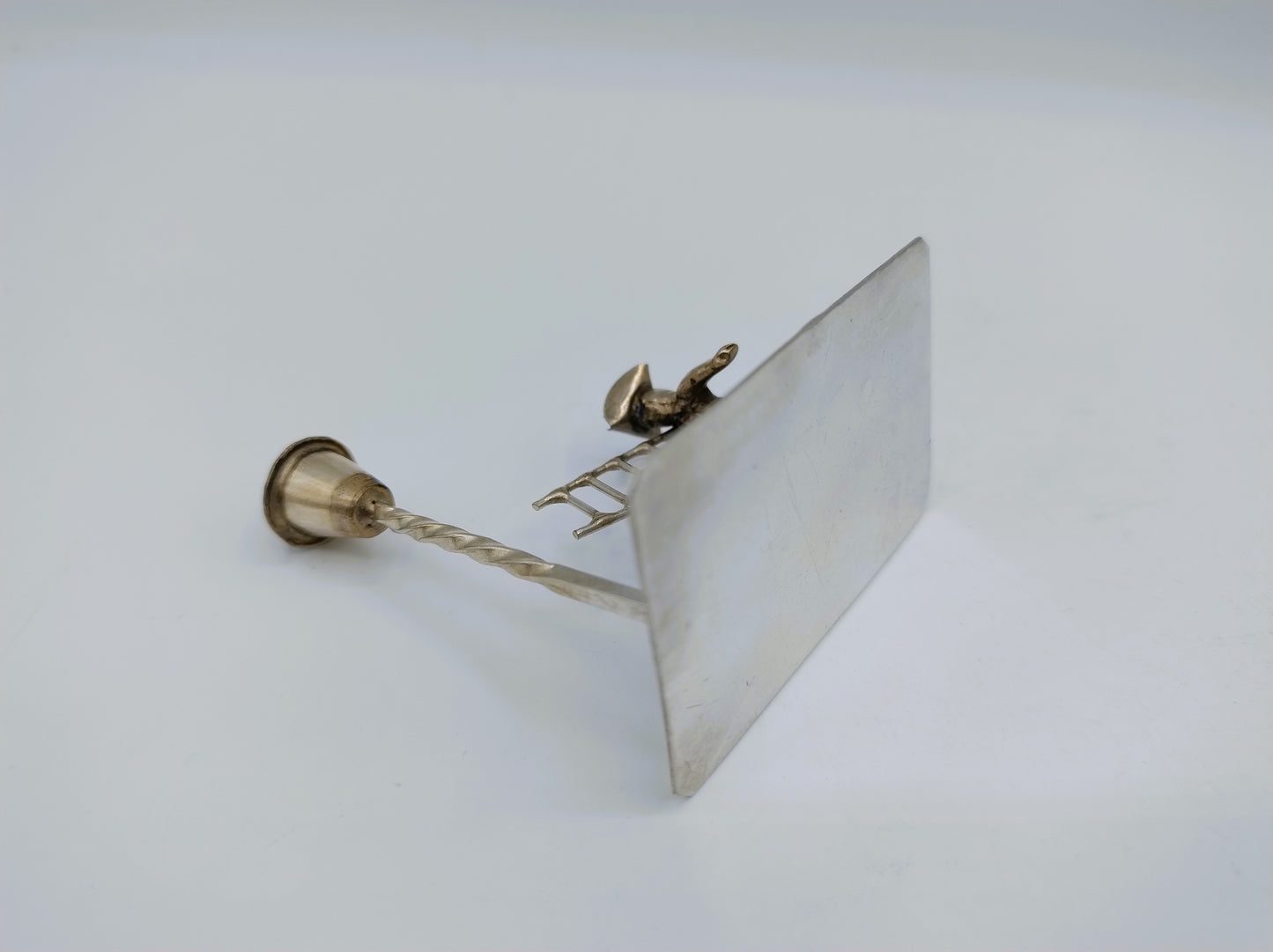 Zilveren miniatuur, lantaarnopsteker, B. Verhoogt, Hoorn, ca. 1930