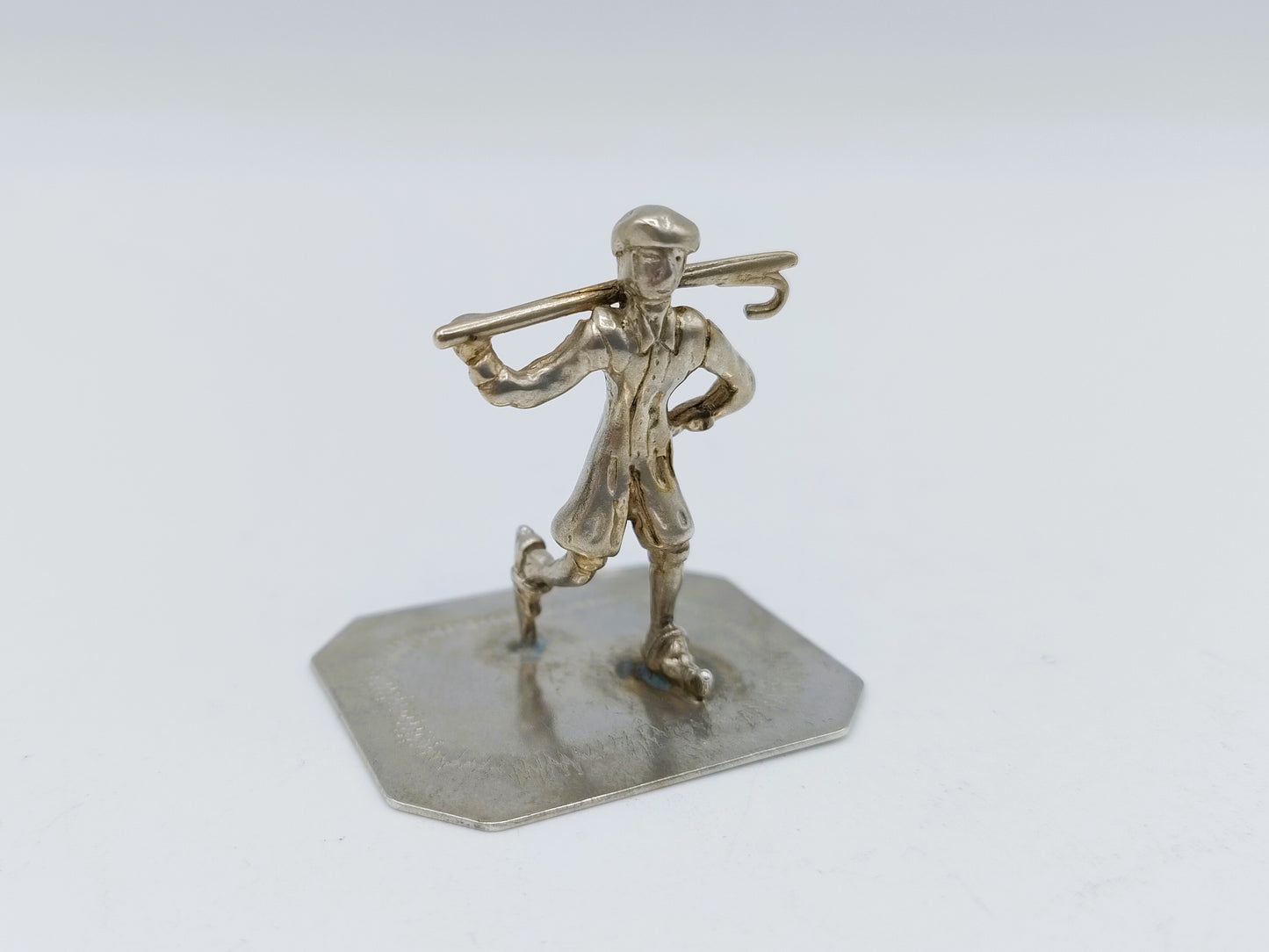 Zilveren miniatuur schaatser, C.A. Stout, Rotterdam, 1977