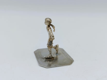 Zilveren miniatuur schaatser, C.A. Stout, Rotterdam, 1977