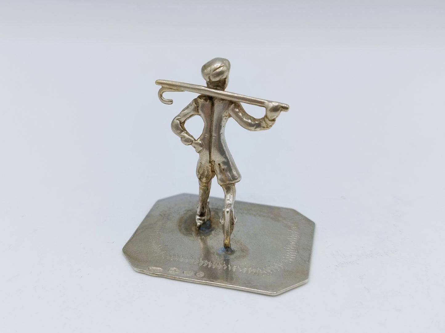 Zilveren miniatuur schaatser, C.A. Stout, Rotterdam, 1977