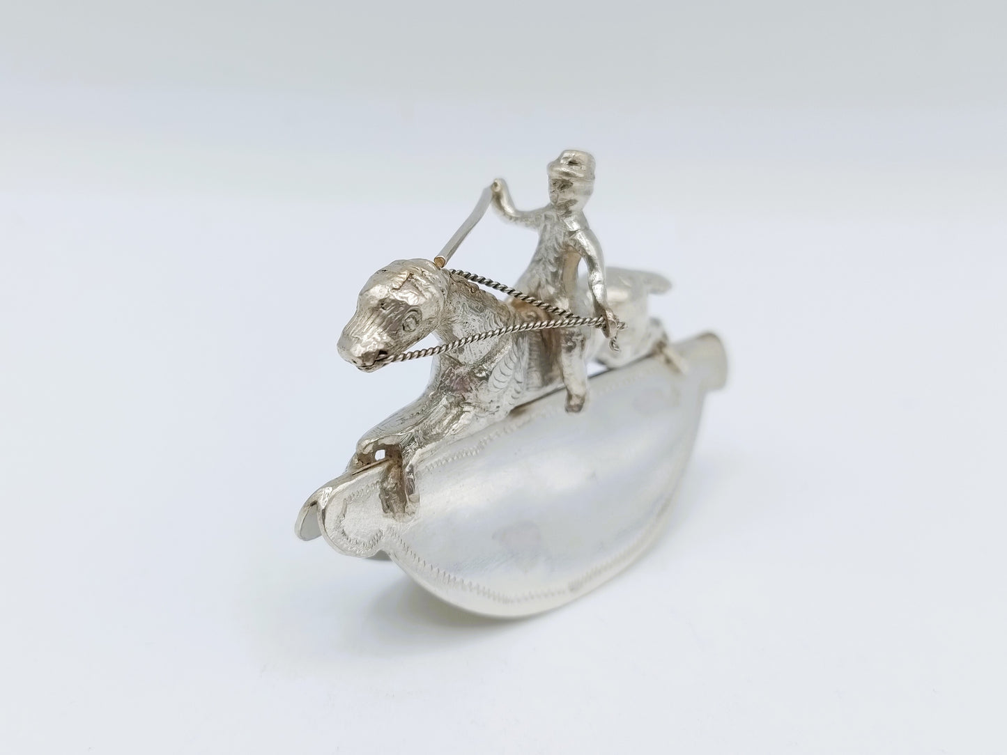 Zilveren miniatuur hobbelpaard, Gebr. Roozendaal, Hoorn, ca. 1910