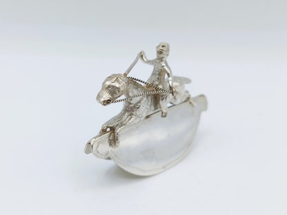 Zilveren miniatuur hobbelpaard, Gebr. Roozendaal, Hoorn, ca. 1910