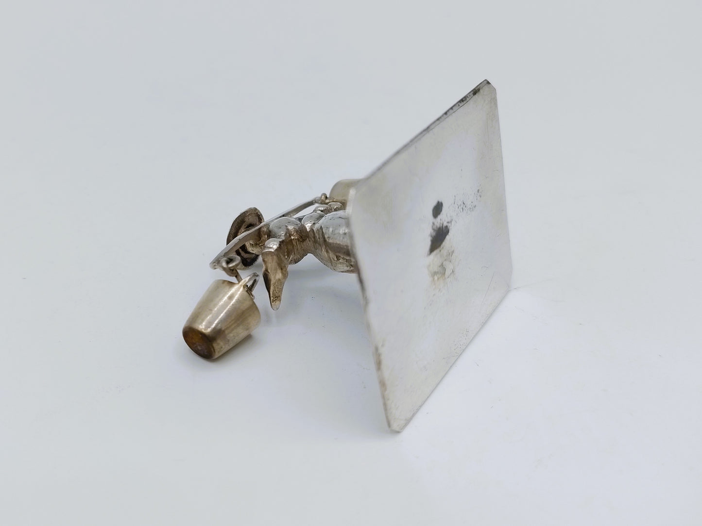 Silberminiatur, Bäuerin mit Joch, B. Verhoogt, Hoorn, ca. 1930