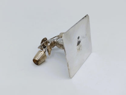 Silberminiatur, Bäuerin mit Joch, B. Verhoogt, Hoorn, ca. 1930