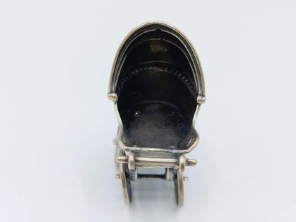 Zilveren miniatuur kinderwagen, J. Weeda, Haarlem, ca. 1980