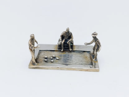Silberne Miniatur-Boule-Spieler, Amsterdam, 20. Jahrhundert