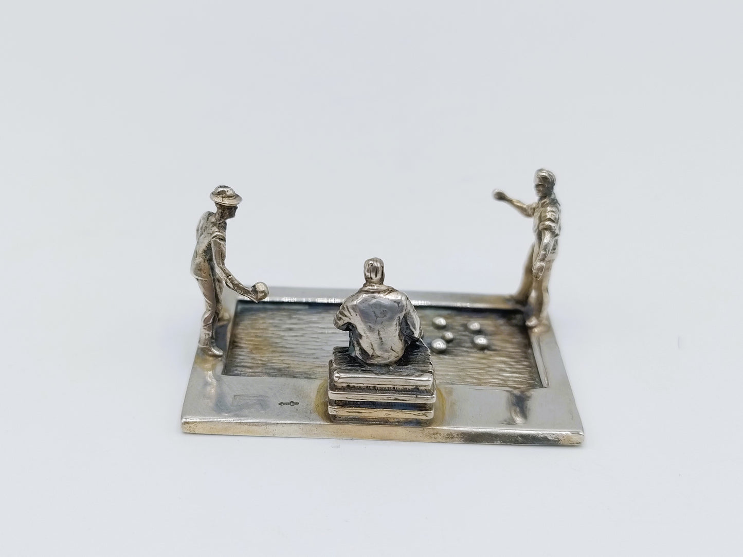 Silberne Miniatur-Boule-Spieler, Amsterdam, 20. Jahrhundert