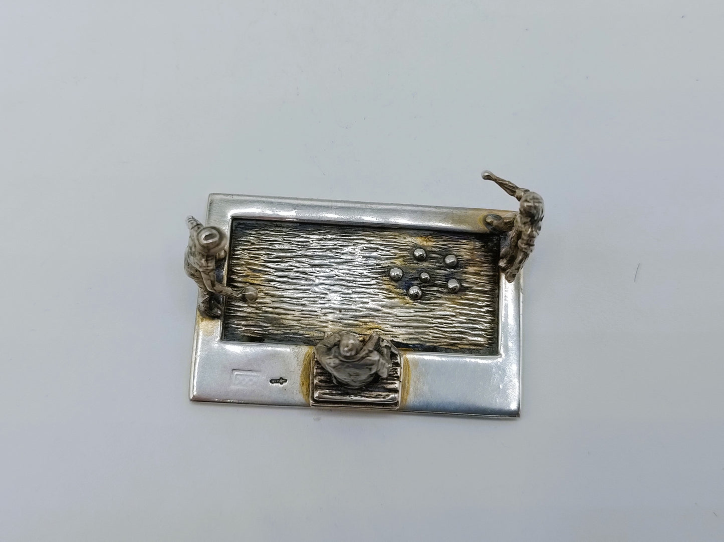 Silberne Miniatur-Boule-Spieler, Amsterdam, 20. Jahrhundert