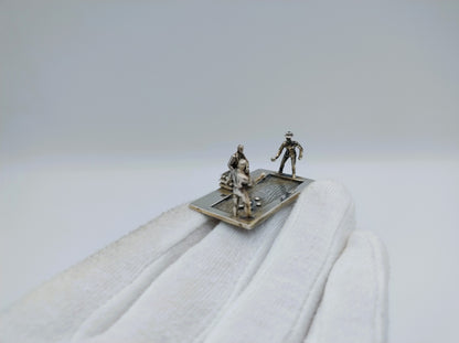 Silberne Miniatur-Boule-Spieler, Amsterdam, 20. Jahrhundert