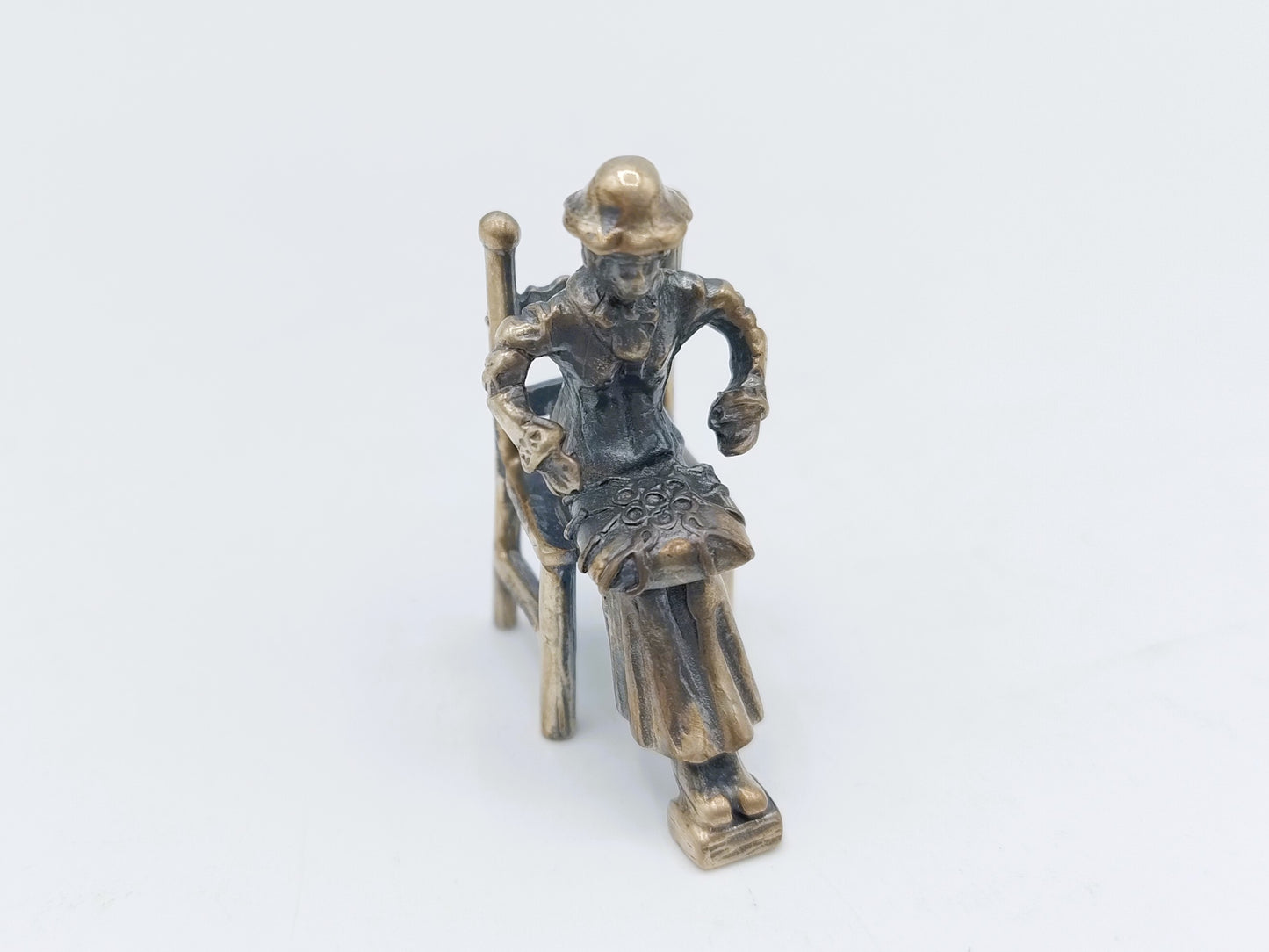 Zilveren miniatuur kantklosser, Amsterdam, ca. 1980