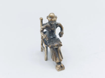 Zilveren miniatuur kantklosser, Amsterdam, ca. 1980