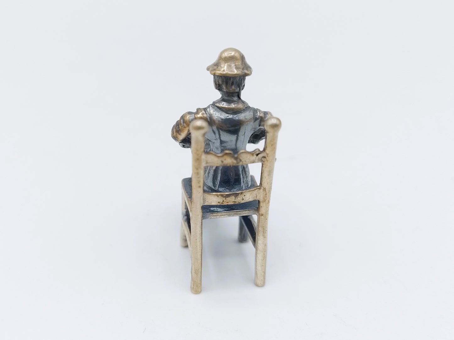 Zilveren miniatuur kantklosser, Amsterdam, ca. 1980