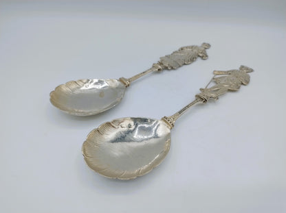 2 Zilveren sierlepels, Hanau, Duitsland, 1895