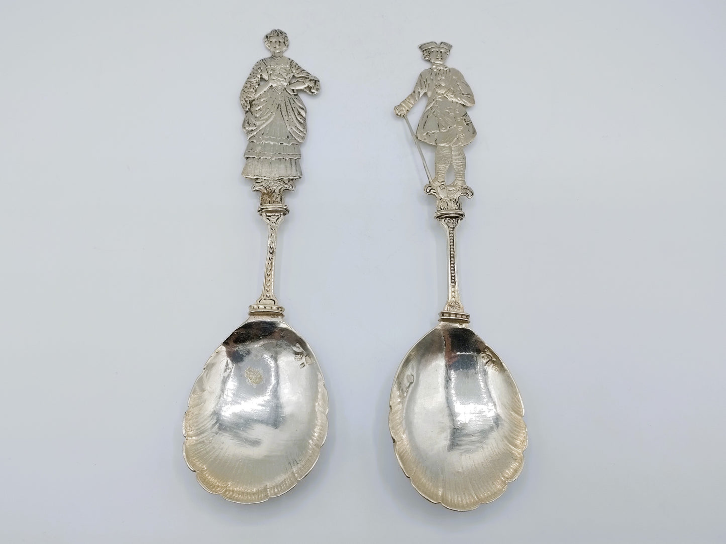 2 Zilveren sierlepels, Hanau, Duitsland, 1895