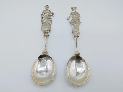 2 Zilveren sierlepels, Hanau, Duitsland, 1895