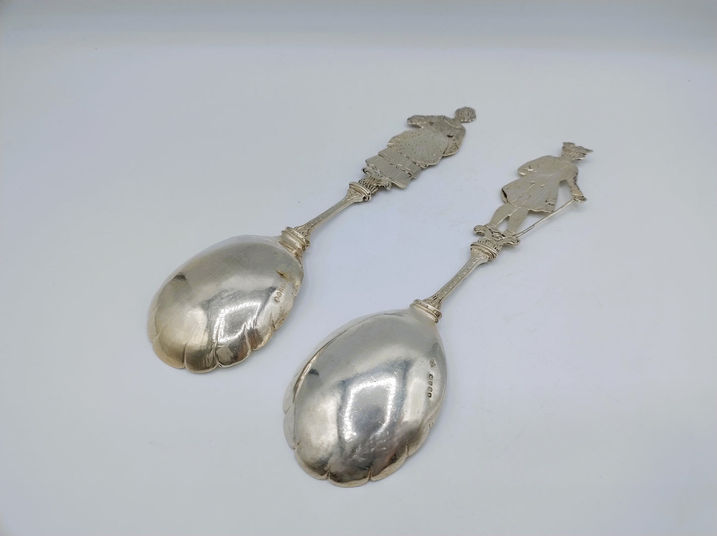 2 Zilveren sierlepels, Hanau, Duitsland, 1895