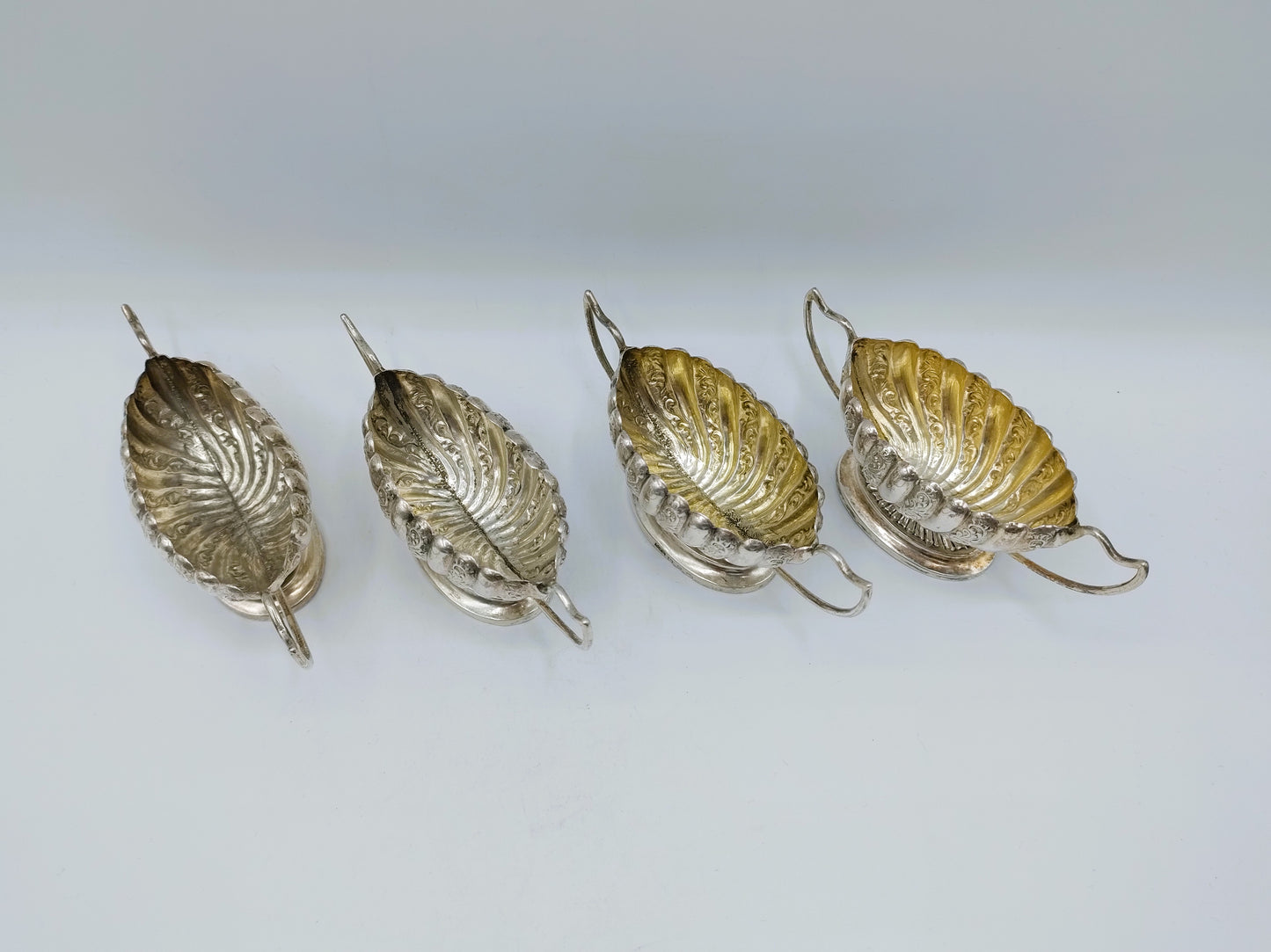 4x Zilveren zoutvat, W. Devenport, Birmingham, 1895