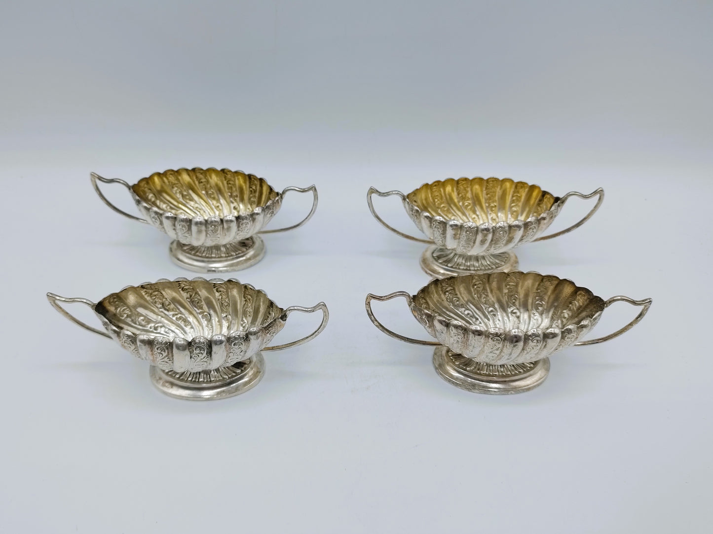 4x Zilveren zoutvat, W. Devenport, Birmingham, 1895