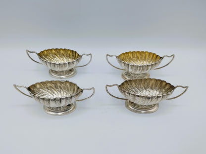 4x Zilveren zoutvat, W. Devenport, Birmingham, 1895