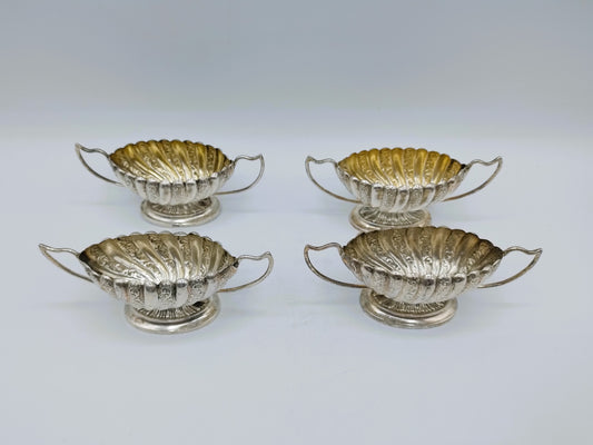 4x Zilveren zoutvat, W. Devenport, Birmingham, 1895