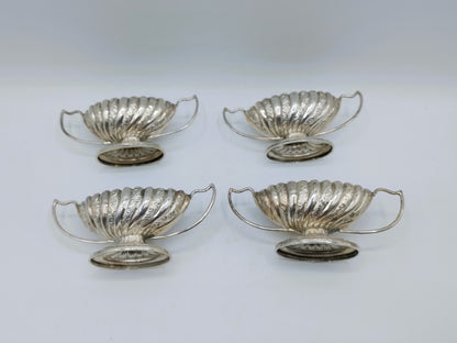 4x Zilveren zoutvat, W. Devenport, Birmingham, 1895