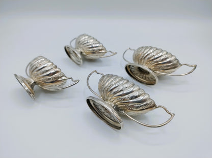 4x Zilveren zoutvat, W. Devenport, Birmingham, 1895
