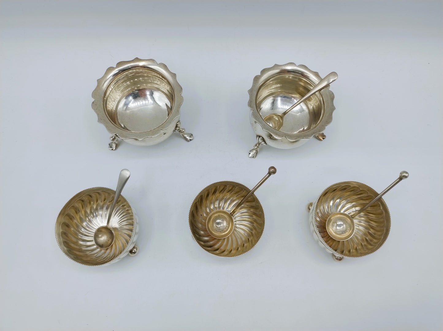 5 Zoutvaten, Attenborough & Co, Chester en Woodward & Co, Londen, 1903/1908