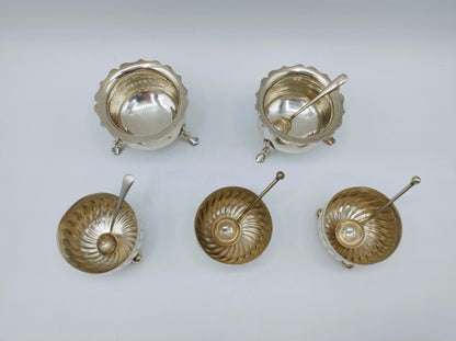 5 Zoutvaten, Attenborough & Co, Chester en Woodward & Co, Londen, 1903/1908