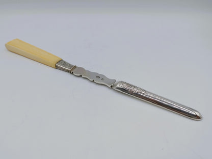 Zilveren mergboor met benen heft, J.M. Steiger, Amsterdam, 1852