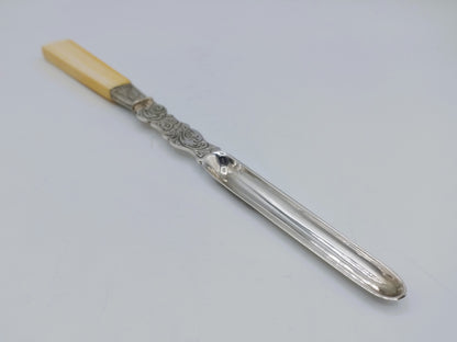 Zilveren mergboor met benen heft, J.M. Steiger, Amsterdam, 1852