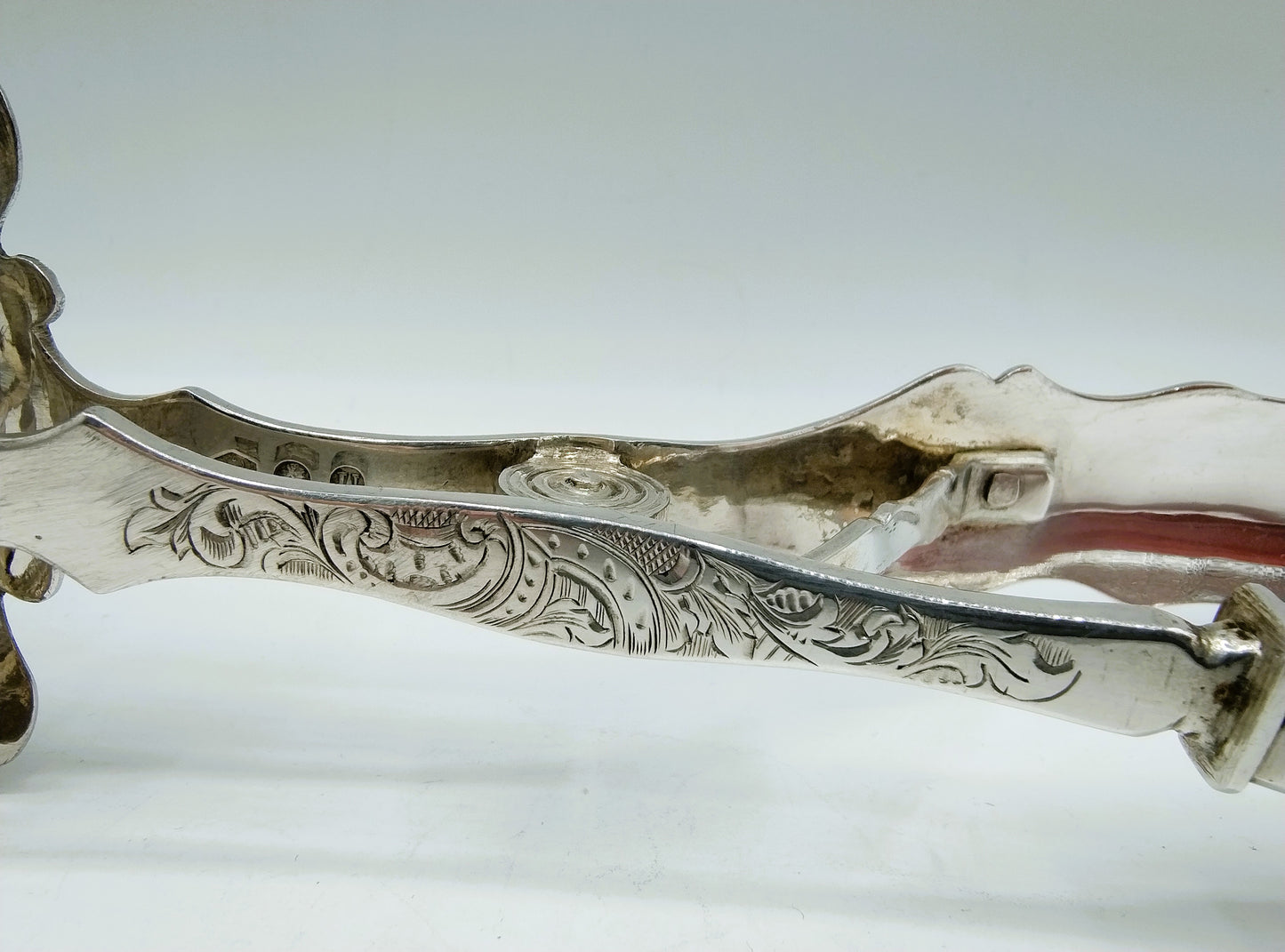 Zilveren serveertang met carneolen heft, J. van Wijk sr. Amsterdam, 1846