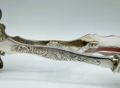 Zilveren serveertang met carneolen heft, J. van Wijk sr. Amsterdam, 1846