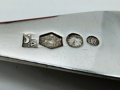 Zilveren vismessen in cassette, Fa. J.M. van Kempen, Voorschoten